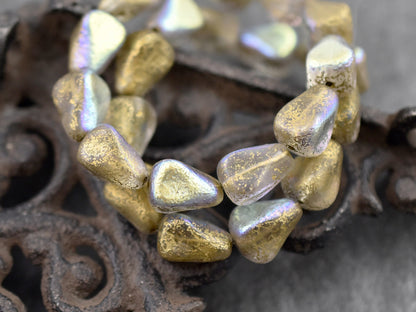 Czech Glass Beads - Picasso Beads - Drop Beads - Teardrop Beads - 12pcs - 13x12mm - (4892)