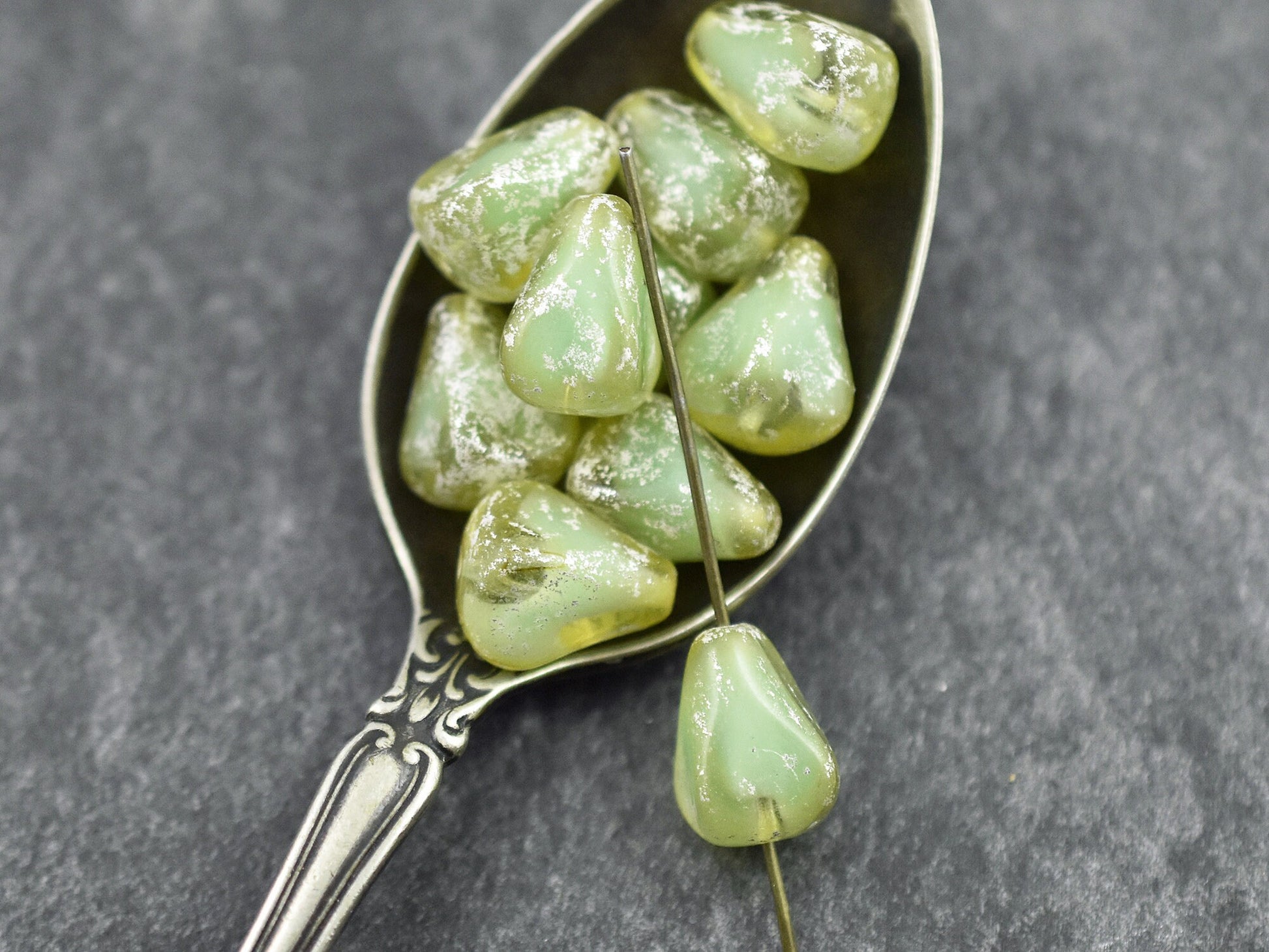 Czech Glass Beads - Drop Beads - Teardrop Beads - 12pcs - 13x12mm - (1158)