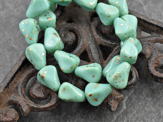 Czech Glass Beads - Drop Beads - Teardrop Beads - Picasso Beads - 12pcs - 13x12mm - (3535)