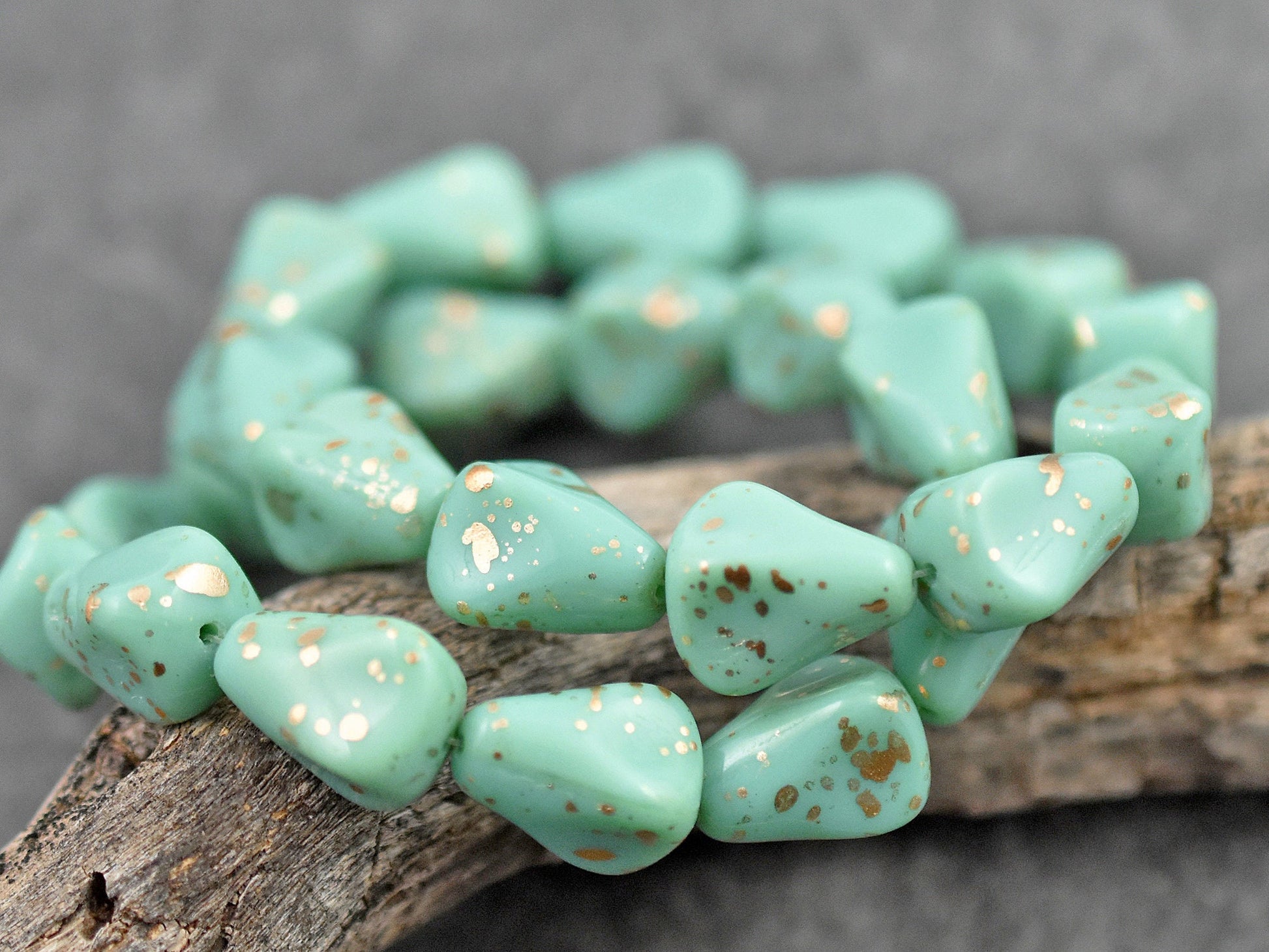 Czech Glass Beads - Drop Beads - Teardrop Beads - Picasso Beads - 12pcs - 13x12mm - (3535)