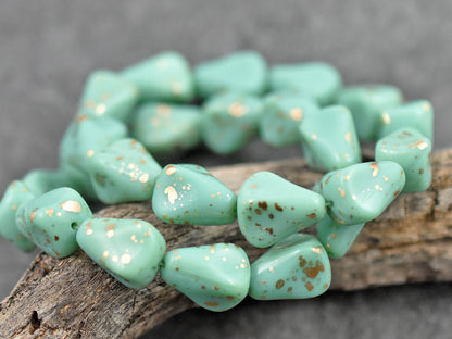 Czech Glass Beads - Drop Beads - Teardrop Beads - Picasso Beads - 12pcs - 13x12mm - (3535)