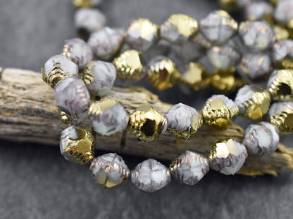 Czech Glass Beads - Bicone Beads - Picasso Beads - Faceted Beads - 10x8mm - 15pcs - (1615)