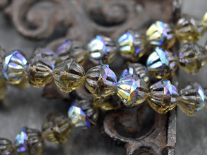 Czech Glass Beads - Cathedral Beads - Saturn Beads - Chunky Beads - 12x14mm - 10pcs - (4086)