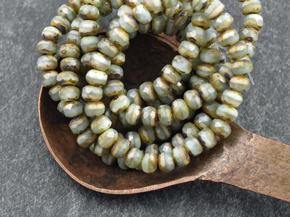 Picasso Beads - Czech Glass Beads - Rondelle Beads - Fire Polished Beads - 3x5mm - 30pcs - (173)