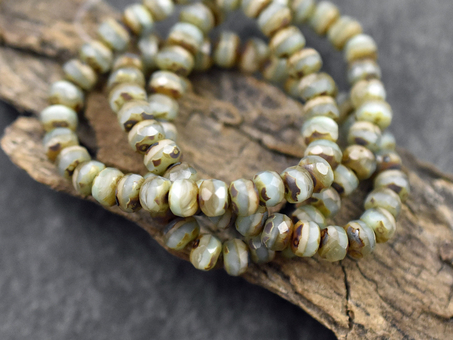 Picasso Beads - Czech Glass Beads - Rondelle Beads - Fire Polished Beads - 3x5mm - 30pcs - (173)