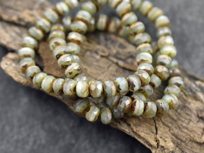 Picasso Beads - Czech Glass Beads - Rondelle Beads - Fire Polished Beads - 3x5mm - 30pcs - (173)