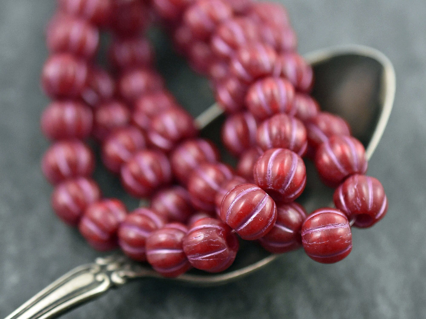 Czech Glass Beads - Large Hole Beads - 3mm Hole Bead - Picasso Beads - 8mm Beads - Melon Beads - Round Beads - 20pcs - (2055)