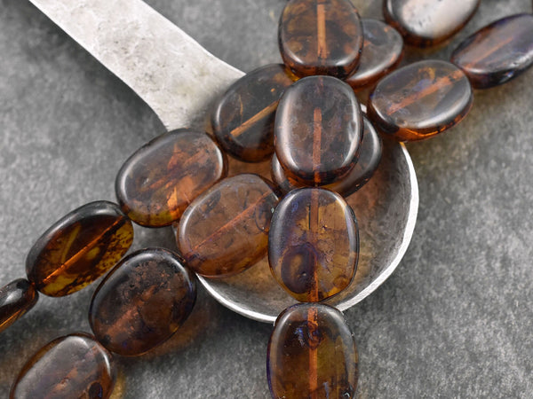 Picasso Beads - Czech Glass Beads - Vintage Beads - Oval Beads - Focal Beads - Chunky Beads - 10pcs - 19x14mm - (B416)