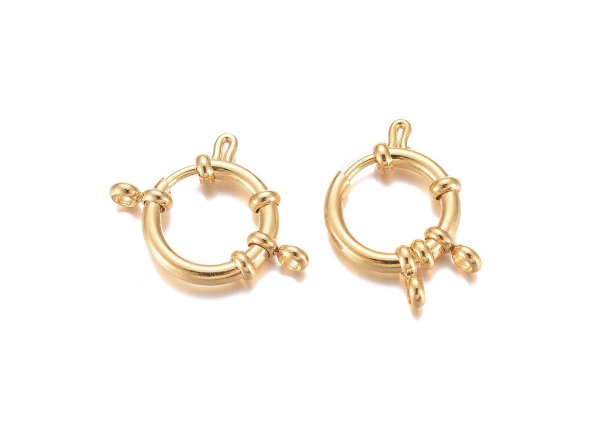 Spring Ring Clasp - Gold Clasp - Sailor Clasp - Large Clasps - 24k Gold Plated - 1pc - Choose Your Size