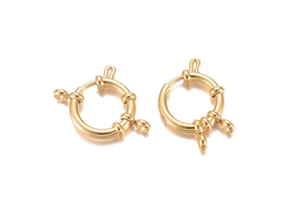 Spring Ring Clasp - Gold Clasp - Sailor Clasp - Large Clasps - 24k Gold Plated - 1pc - Choose Your Size