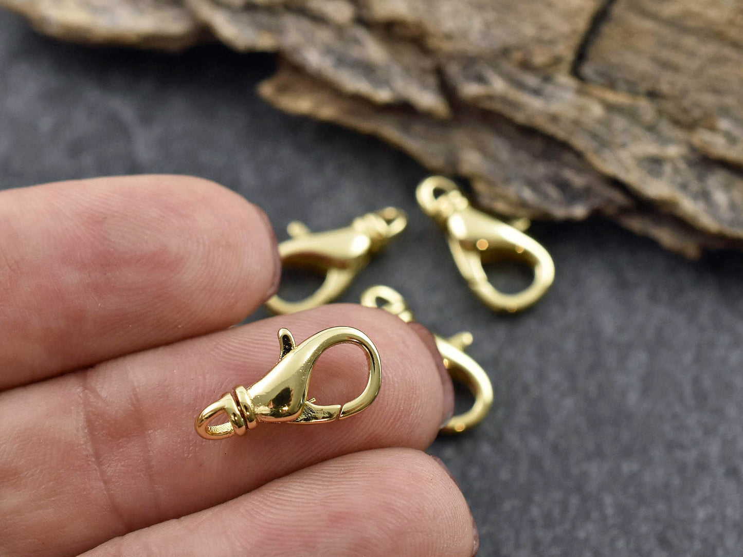 Swivel Lobster Clasp - Gold Lobster Clasp - Lobster Claw - Metal Clasps - 18k Gold Clasps - 5pcs - 16x8mm - (5144)