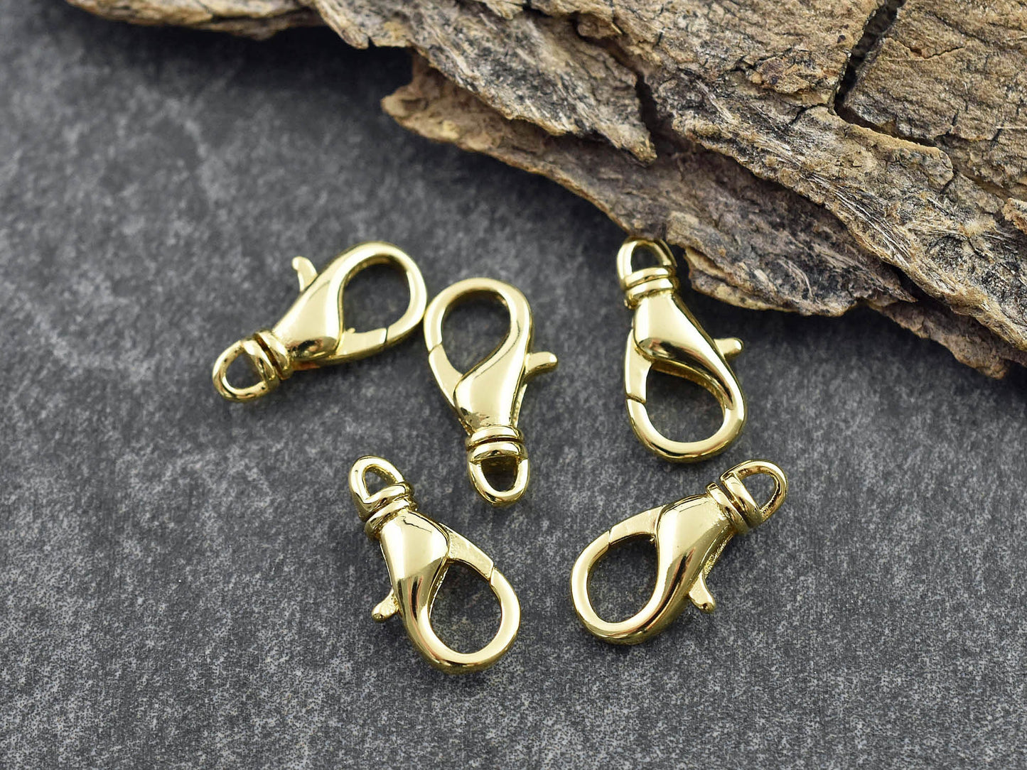 Swivel Lobster Clasp - Gold Lobster Clasp - Lobster Claw - Metal Clasps - 18k Gold Clasps - 5pcs - 16x8mm - (5144)