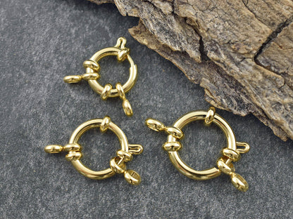Spring Ring Clasp - Gold Clasp - Sailor Clasp - Large Clasps - 24k Gold Plated - 1pc - Choose Your Size