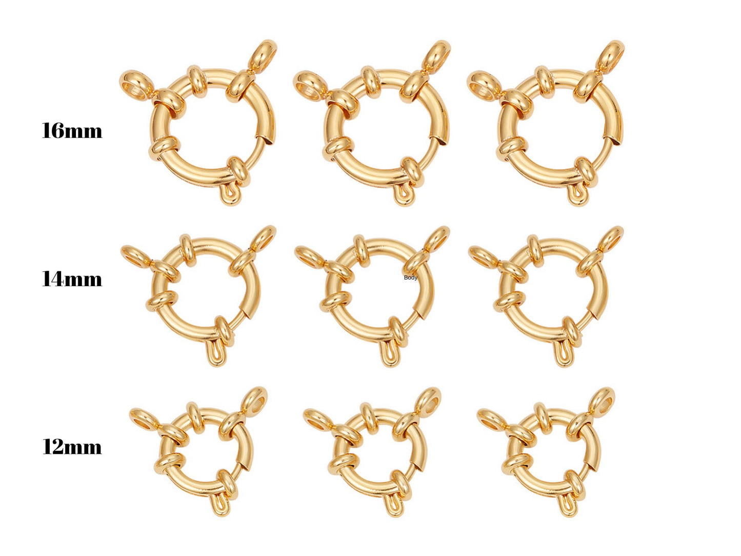 Spring Ring Clasp - Gold Clasp - Sailor Clasp - Large Clasps - 24k Gold Plated - 1pc - Choose Your Size