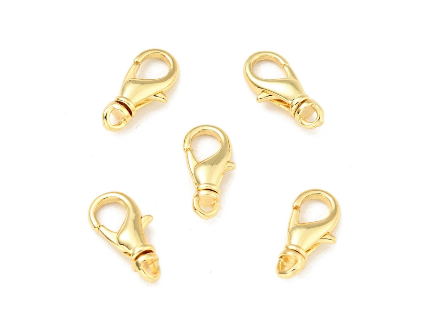 Swivel Lobster Clasp - Gold Lobster Clasp - Lobster Claw - Metal Clasps - 18k Gold Clasps - 5pcs - 16x8mm - (5144)