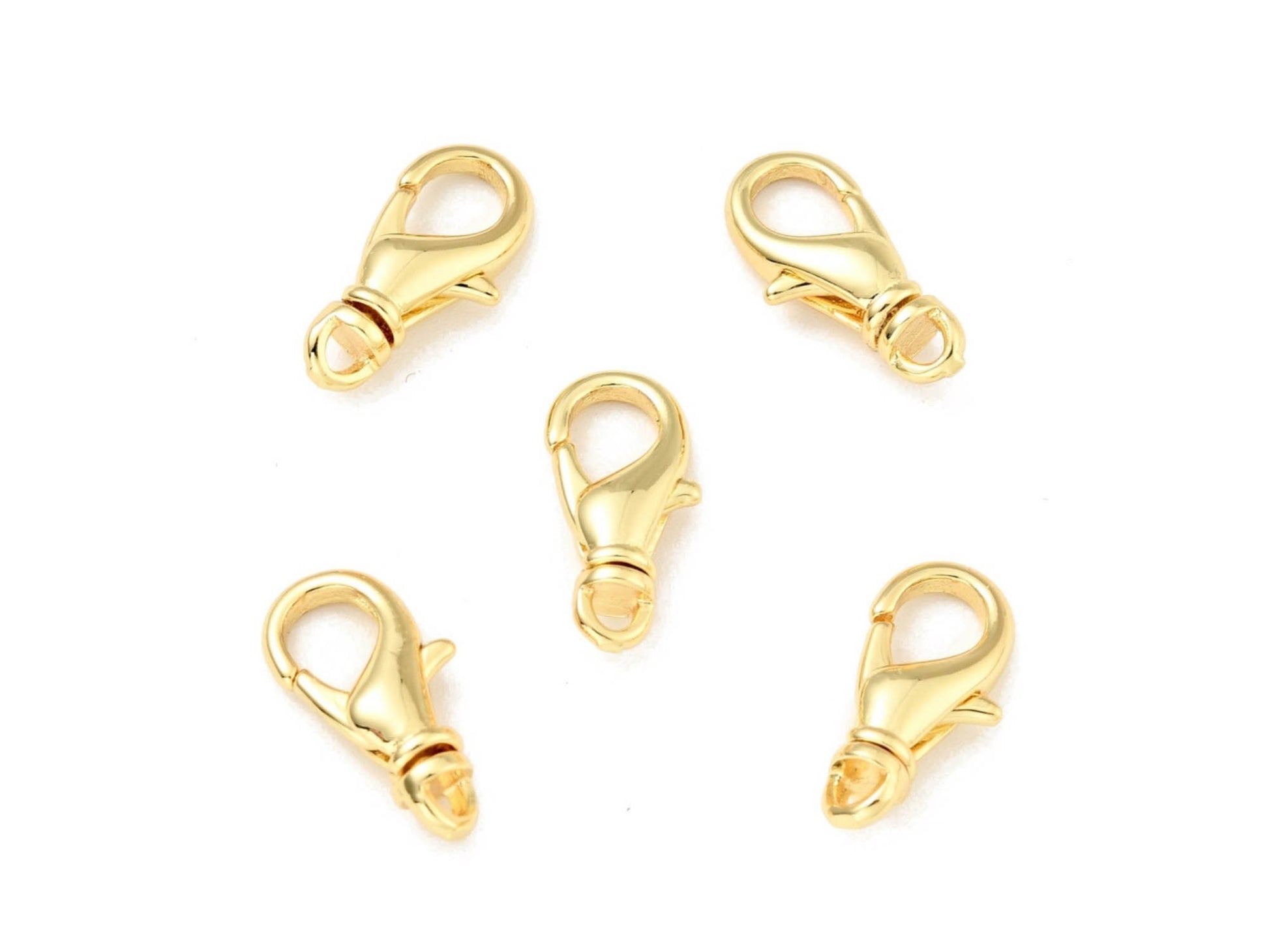 Swivel Lobster Clasp - Gold Lobster Clasp - Lobster Claw - Metal Clasps - 18k Gold Clasps - 5pcs - 16x8mm - (5144)