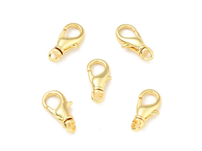 Swivel Lobster Clasp - Gold Lobster Clasp - Lobster Claw - Metal Clasps - 18k Gold Clasps - 5pcs - 16x8mm - (5144)
