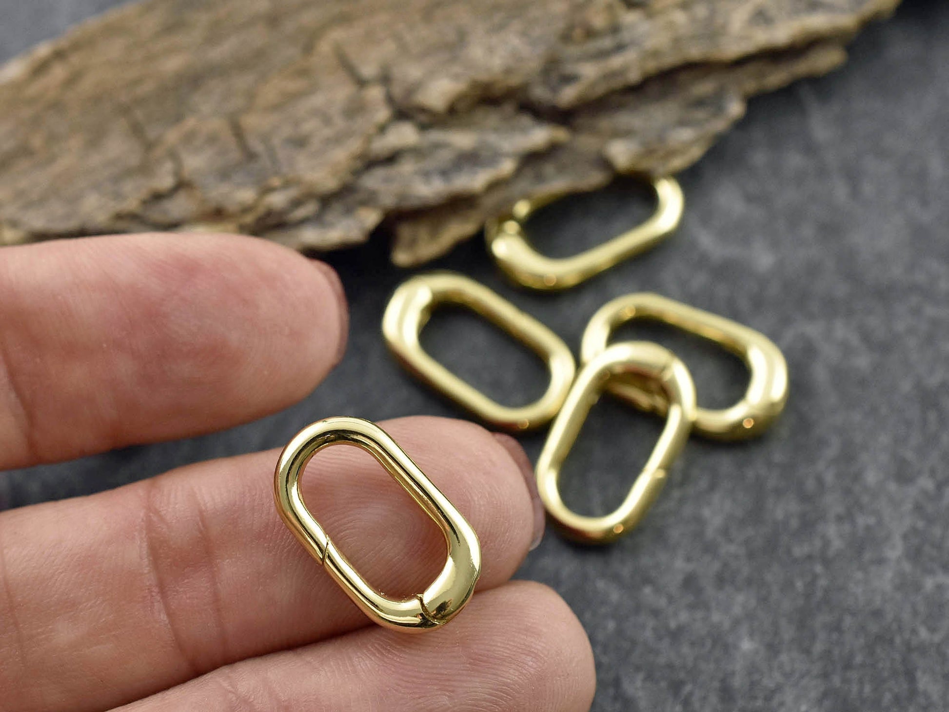 5* 18x10x3mm 18k Gold Plated Oval Spring Ring Clasps – The Bead