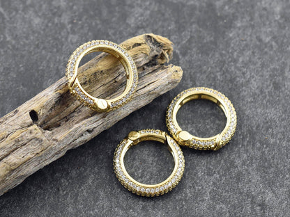 Spring Ring Clasp - Rhinestone Clasp - Trigerless Lobster Clasp - Pave Clasp - 19mm - 1pc - (3154)