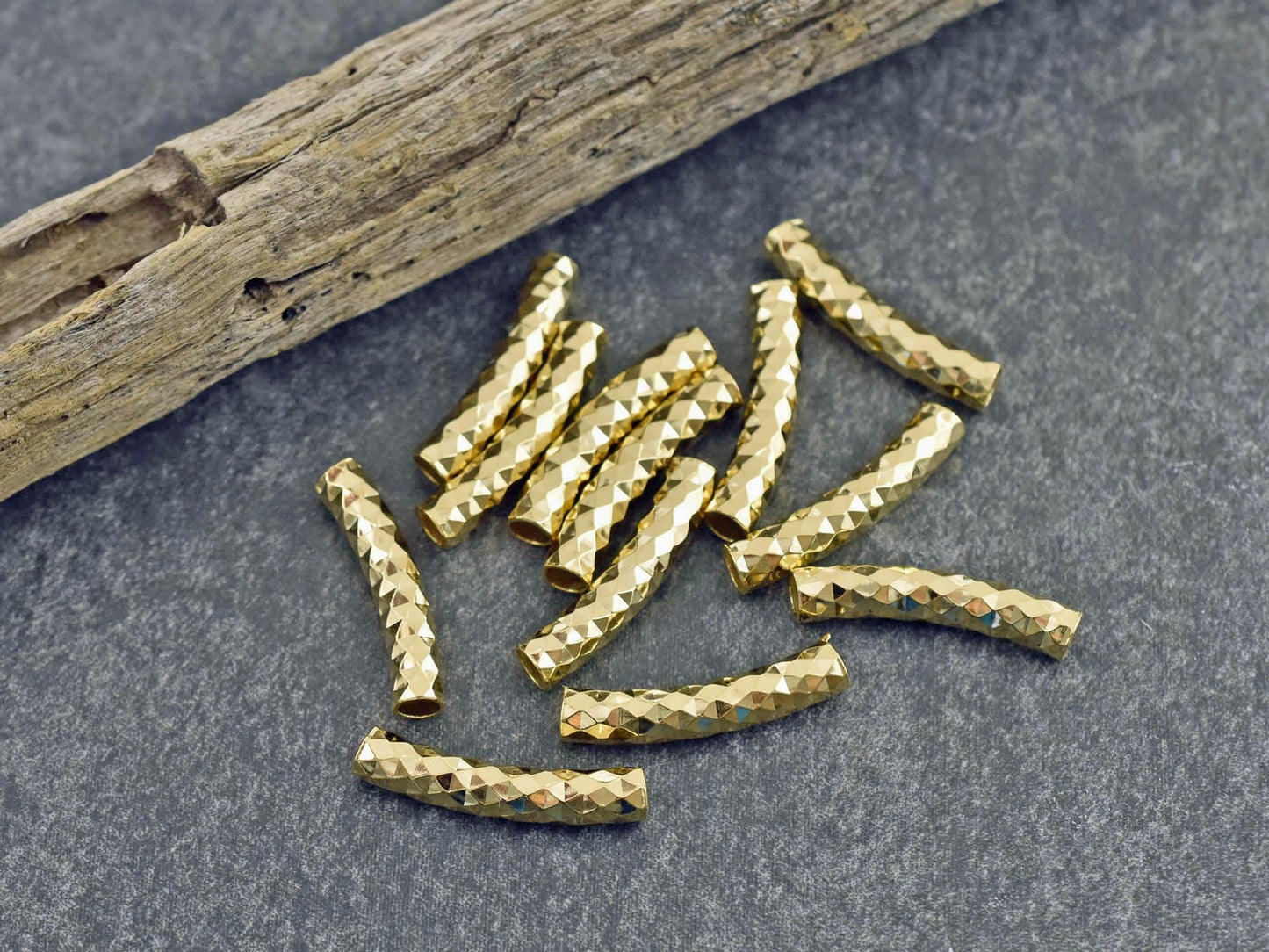 Bracelet Tube - Curved Tube Bead - Metal Tube Bead - Curved Tubes - Metal Beads - Bracelet Beads - Bracelet Bar - 20x4mm- 20pcs - (6059)