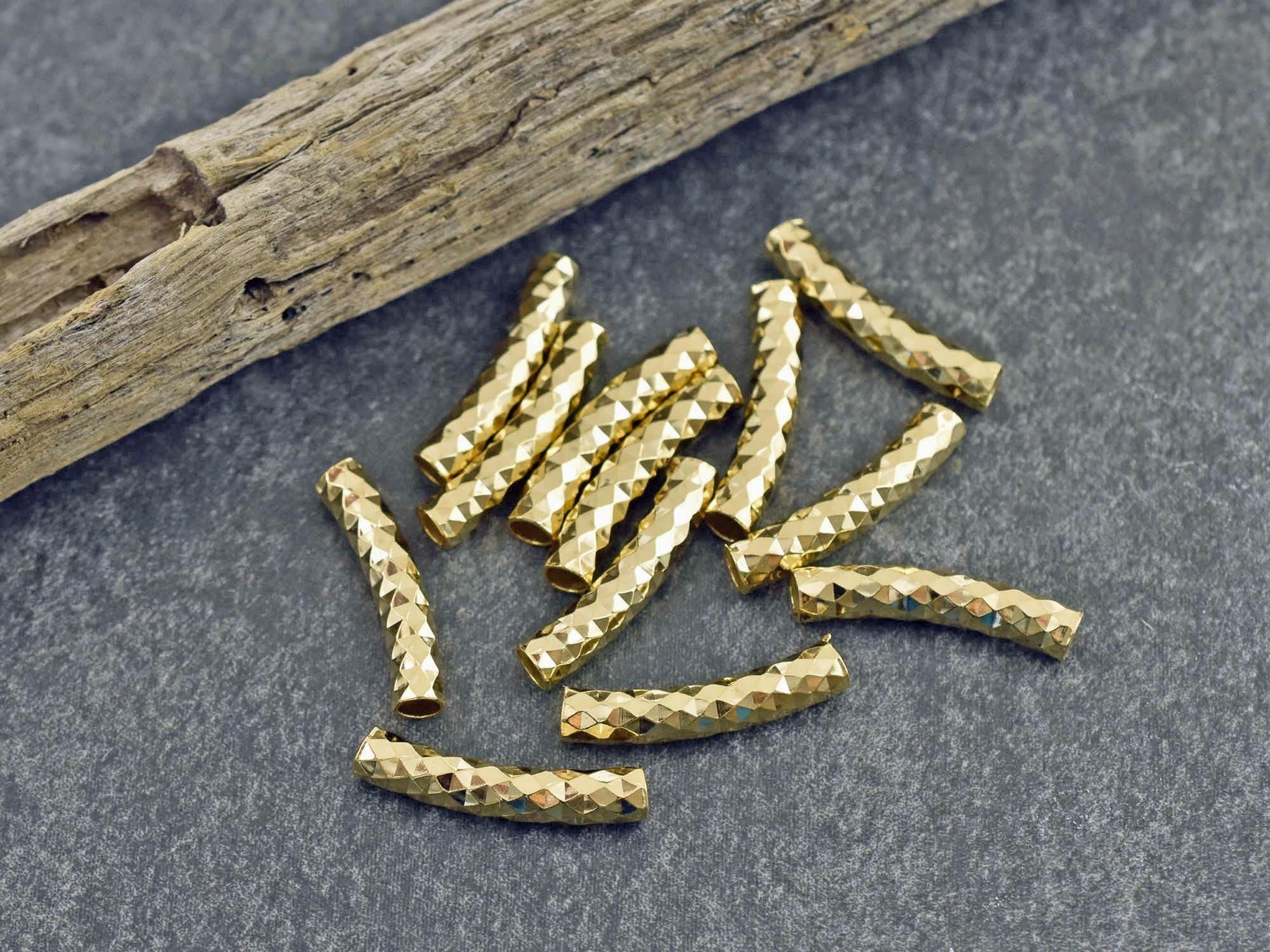 Bracelet Tube - Curved Tube Bead - Metal Tube Bead - Curved Tubes - Metal Beads - Bracelet Beads - Bracelet Bar - 20x4mm- 20pcs - (6059)