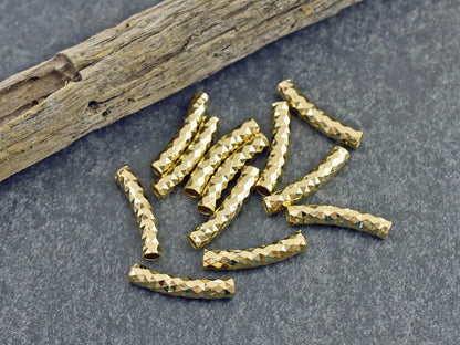 Bracelet Tube - Curved Tube Bead - Metal Tube Bead - Curved Tubes - Metal Beads - Bracelet Beads - Bracelet Bar - 20x4mm- 20pcs - (6059)