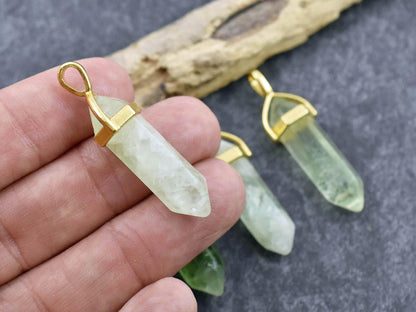 Flourite Pendant - Gemstone Point Pendant - Hexagon Pendant - 40mm - (4832)