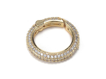Spring Ring Clasp - Rhinestone Clasp - Trigerless Lobster Clasp - Pave Clasp - 19mm - 1pc - (3154)