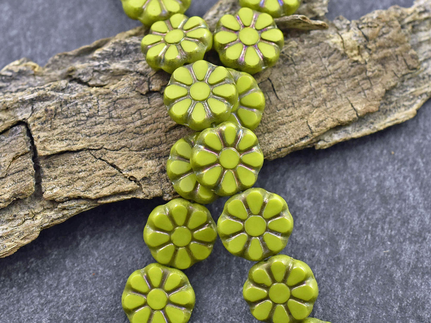 Flower Beads - Picasso Beads - Czech Glass Beads - Coin Beads - Cosmo Flower Bead - 12mm - 8pcs (5842)