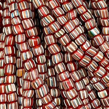 Gooseberry Beads - Trade Beads - Java Glass Beads - Striped Seed Beads - 4-7mm - 24" Strand - (A126)