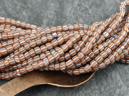 Java Gooseberry Beads - Seed Beads - Java Glass Beads - Striped Seed Beads - 4-7mm - 24" Strand - (4984)