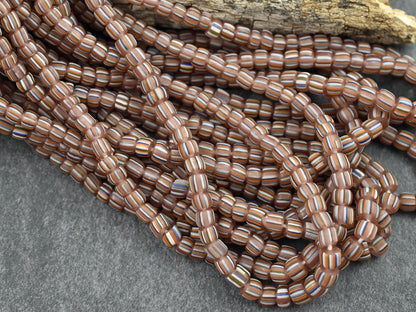 Java Gooseberry Beads - Seed Beads - Java Glass Beads - Striped Seed Beads - 4-7mm - 24" Strand - (4984)