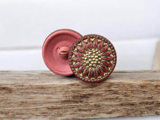 Czech Glass Buttons - Shank Buttons - Artisan Button - Handmade Button - 18mm (1005) 1pcs