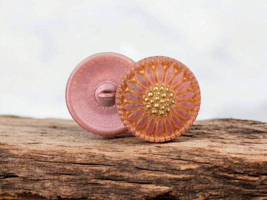 Czech Glass Buttons - Shank Buttons - Artisan Button - Handmade Button - 18mm - (1038) 1pcs