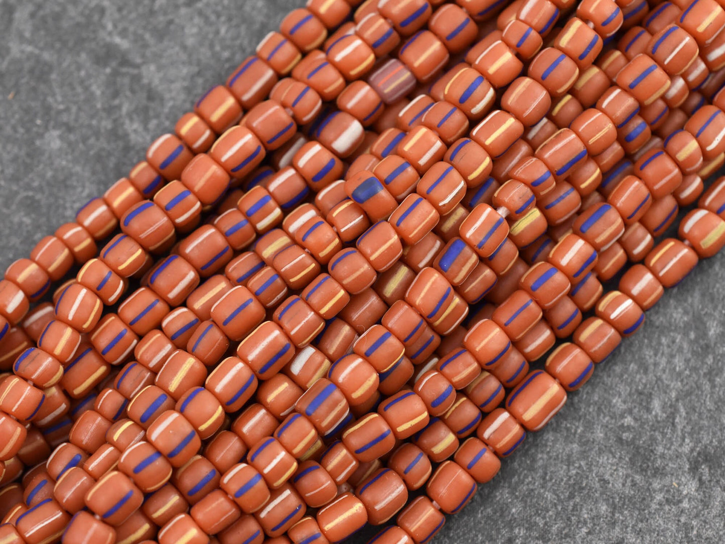 Gooseberry Beads - Seed Beads - Java Glass Beads - Striped Seed Beads - 4-7mm - 24" Strand - (1411)
