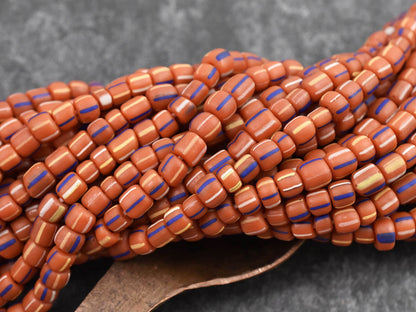 Gooseberry Beads - Seed Beads - Java Glass Beads - Striped Seed Beads - 4-7mm - 24" Strand - (1411)