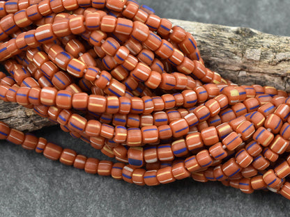 Gooseberry Beads - Seed Beads - Java Glass Beads - Striped Seed Beads - 4-7mm - 24" Strand - (1411)
