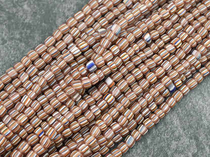 Java Gooseberry Beads - Seed Beads - Java Glass Beads - Striped Seed Beads - 4-7mm - 24" Strand - (4984)