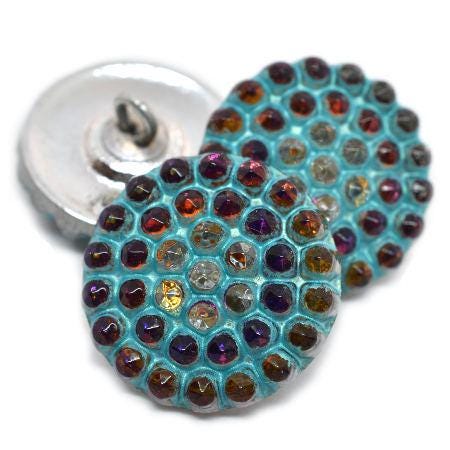 Czech Glass Buttons - Shank Buttons - Artisan Button - Handmade Button - 18mm (4048) - 1pcs