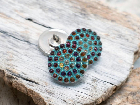 Czech Glass Buttons - Shank Buttons - Artisan Button - Handmade Button - 18mm (4048) - 1pcs