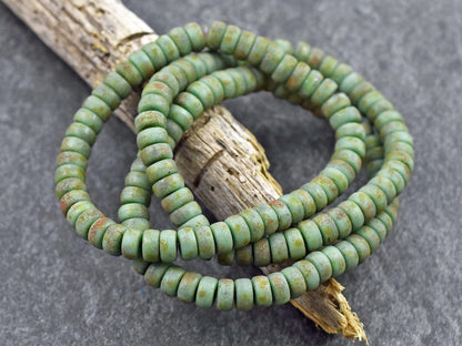 Picasso Beads - Czech Glass Beads - Heishi Beads - Spacer Beads - Rondelle Beads - 6x3mm - 50pcs - (5429)