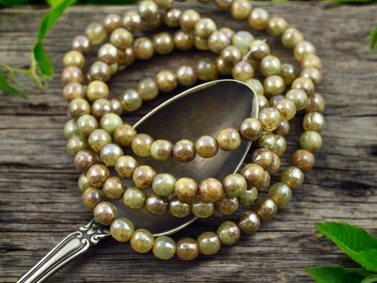 Picasso Beads - Czech Glass Beads - Round Beads - 6mm Beads - Czech Glass Round - Druks - 6mm - 30pcs - (3248)