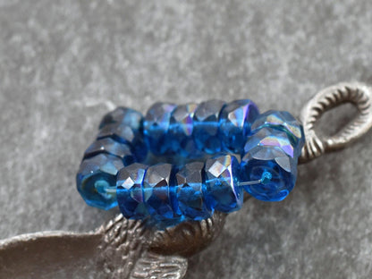 Czech Glass Beads - Heishi Beads - Fire Polished Beads - Rondelle Beads - 6x4mm - 15pcs - (4653)