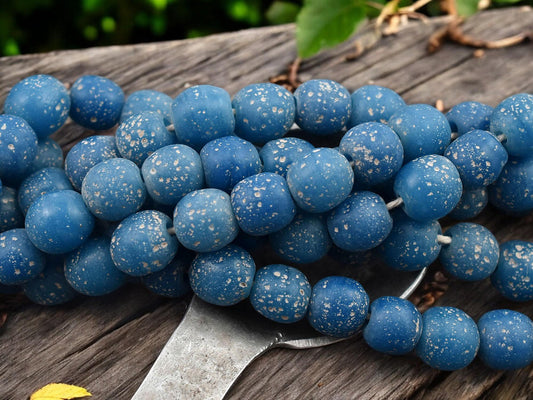 Recycled Glass Beads - Indonesian Glass Beads - Pompeii Beads - Java Beads - 24" Strand - (J14)