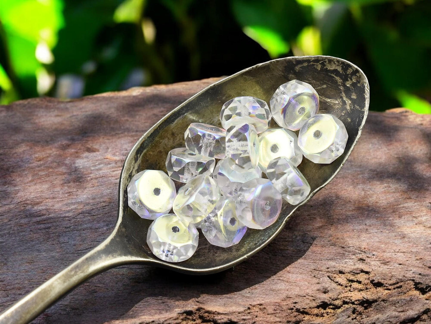 Heishi Beads - Czech Glass Beads - Fire Polished Beads - Rondelle Beads - 6x4mm - 15pcs - (5484)