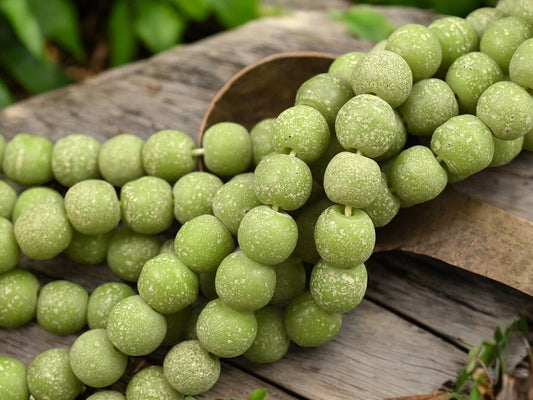 Indonesian Glass Beads - Pompeii Beads - Java Beads - Recycled Glass Beads - 24" Strand - (J20)