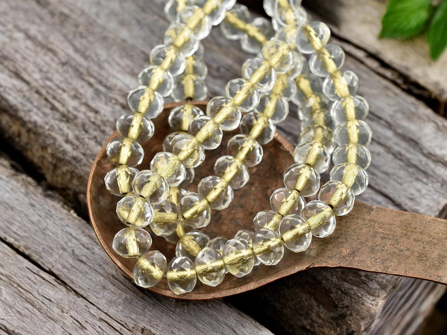 Czech Glass Beads - Rondelle Beads - Czech Rondelles - Firepolish Beads - 25pcs - 5x7mm - (1440)