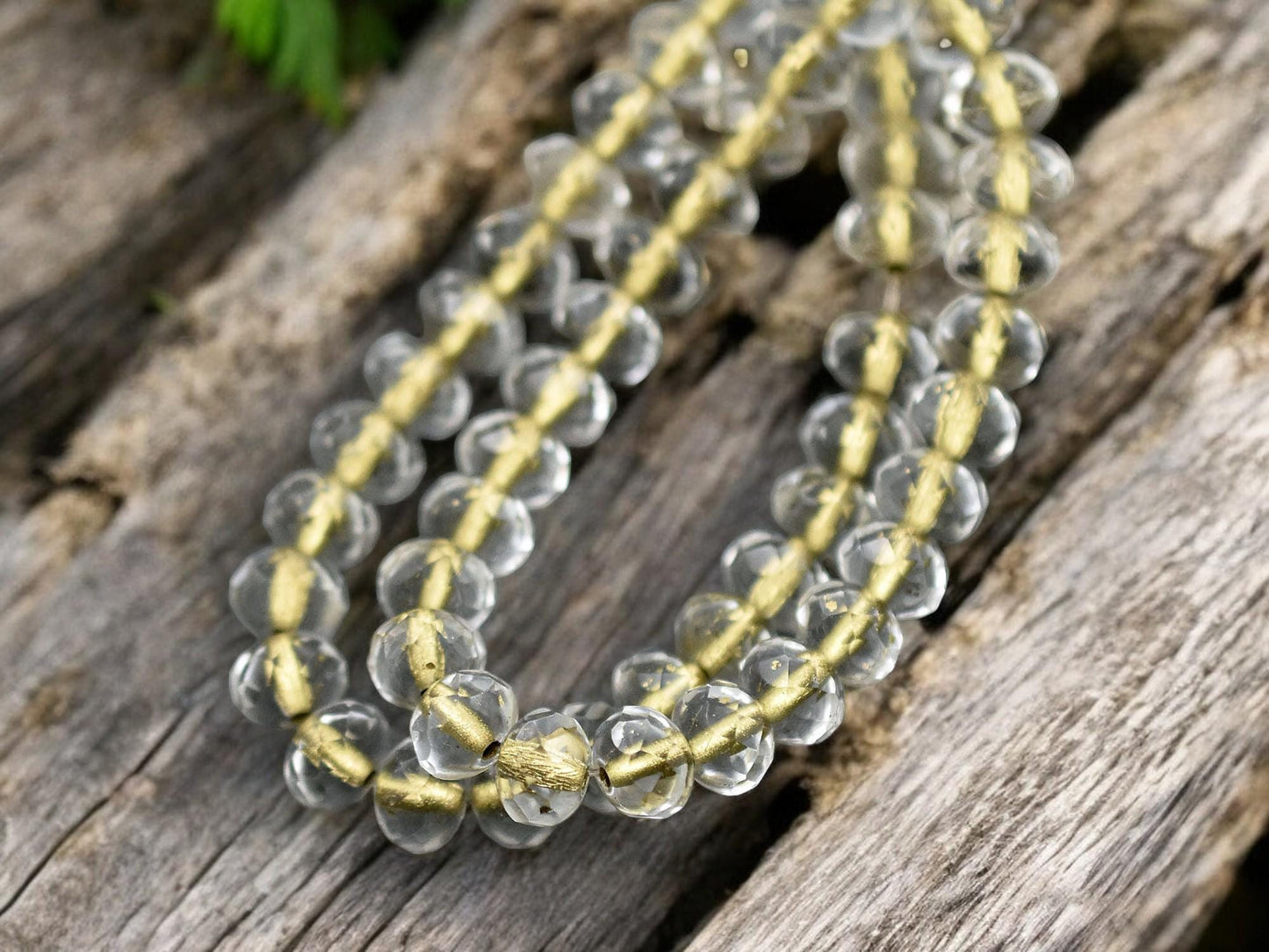 Czech Glass Beads - Rondelle Beads - Czech Rondelles - Firepolish Beads - 25pcs - 5x7mm - (1440)