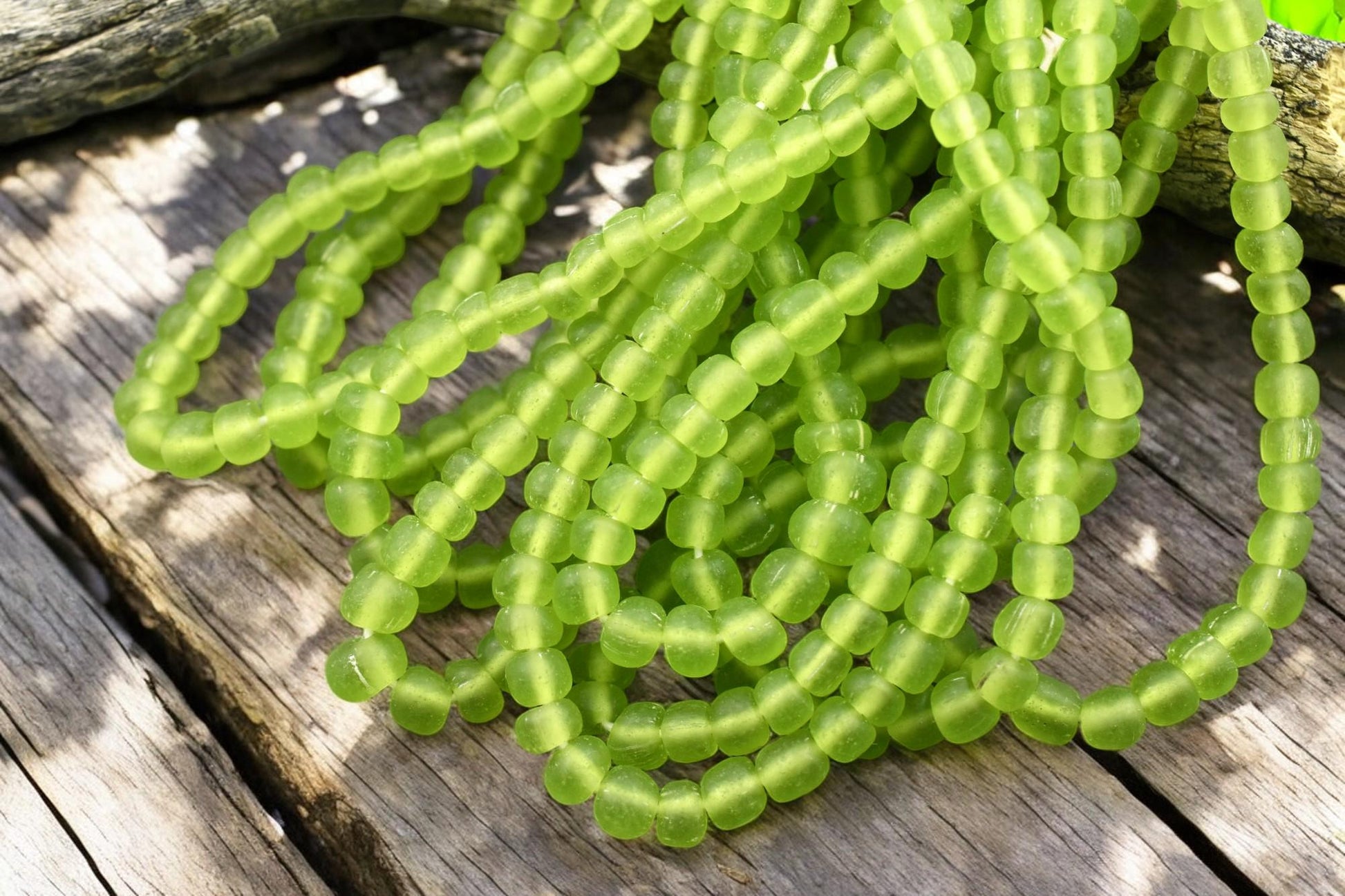 Indonesian Beads - Java Glass Beads - Seed Beads - 4-7mm - 24" Strand - (5951)