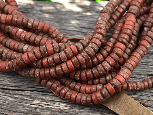 Heishi Beads - Indonesian Beads - Recycled Glass Beads - Spacer Beads - 6x3mm - 20" Strand - (A589)